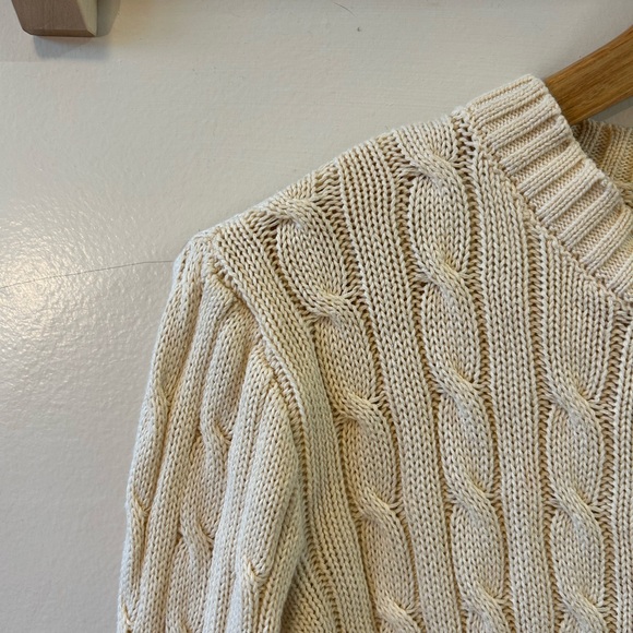 Cream Cable Knit Sweater (American Apparel) - Picture 2 of 4